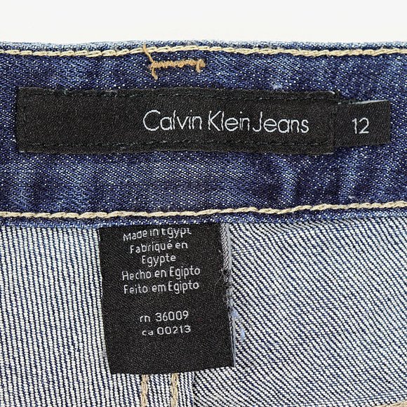 Calvin Klein Jeans Women's Denim Shorts Patch Front Pockets Trouser Hems Size 12 - Picture 4 of 5